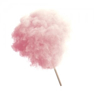 Cotton candy on a wooden stick